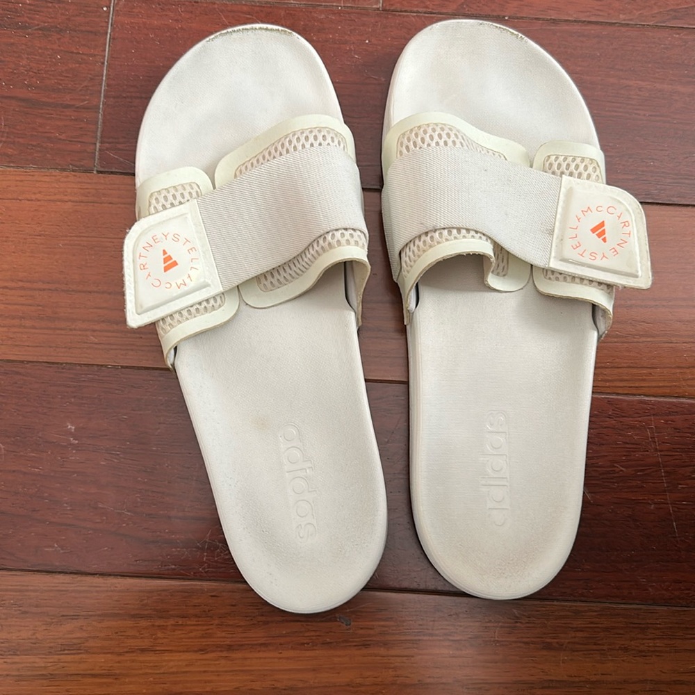 Stella McCartney adidas white summer slides
